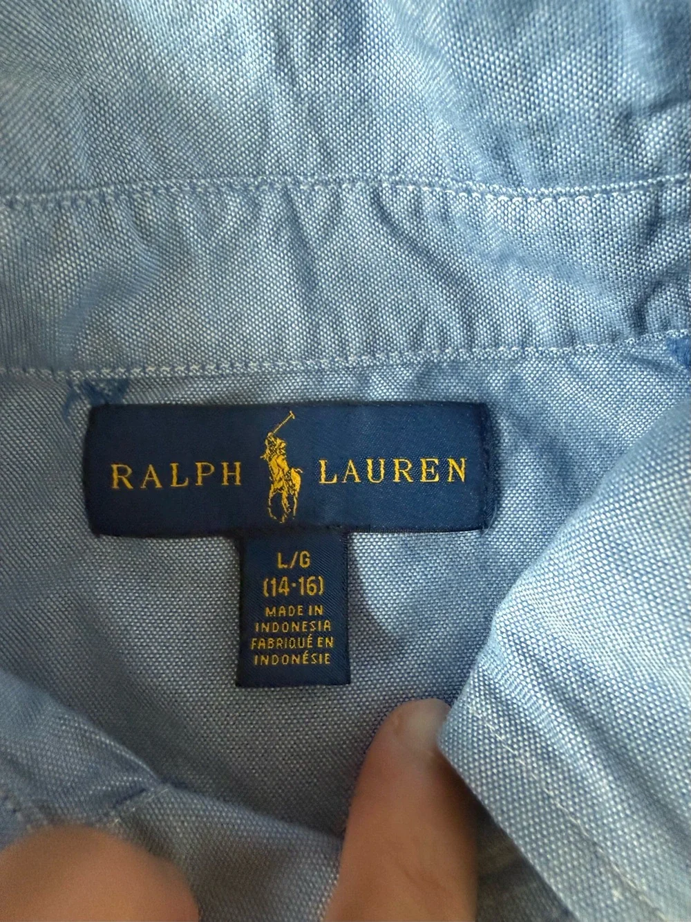 Ralph Lauren Blue Button-Down Shirt size L